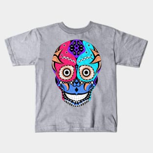 skeleton smile in mexican pattern Kids T-Shirt